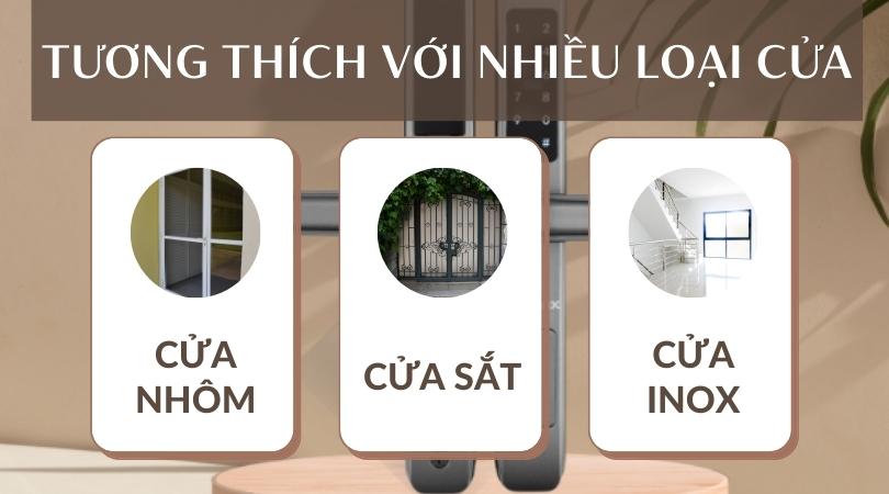 Khóa điện tử Demax EL101 SV tương thích với nhiều loại cửa